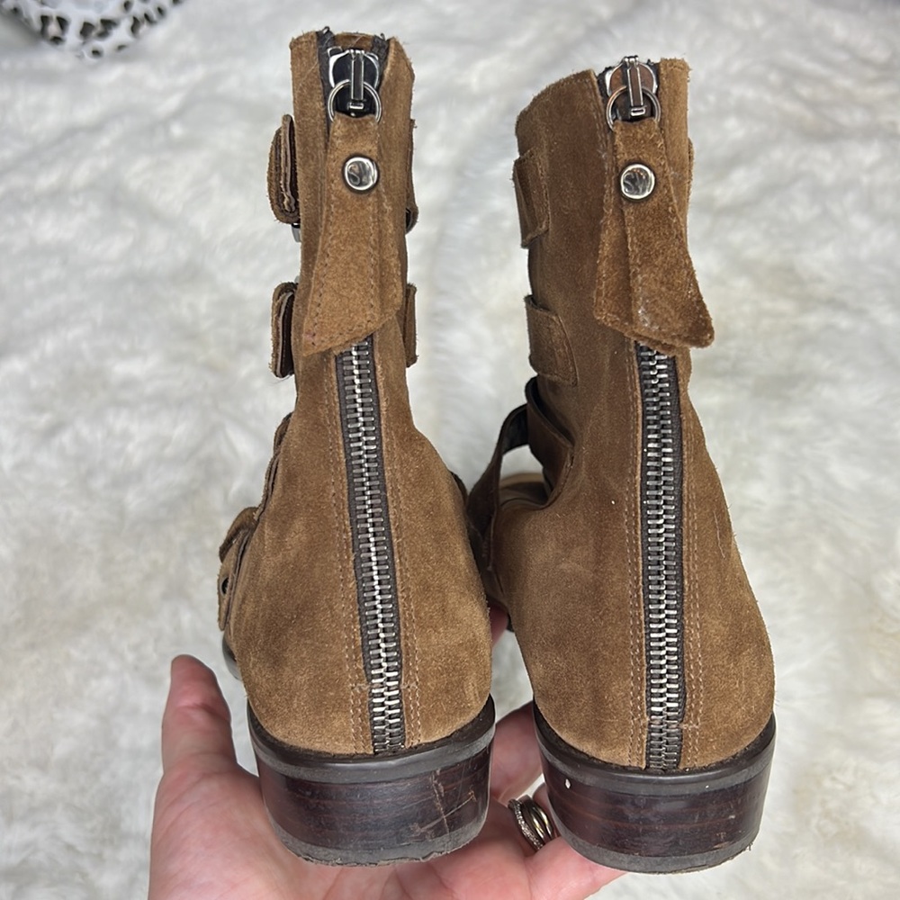 Stuart Weitzman Jitterbug Suede Boot Brown Buckel… - image 5